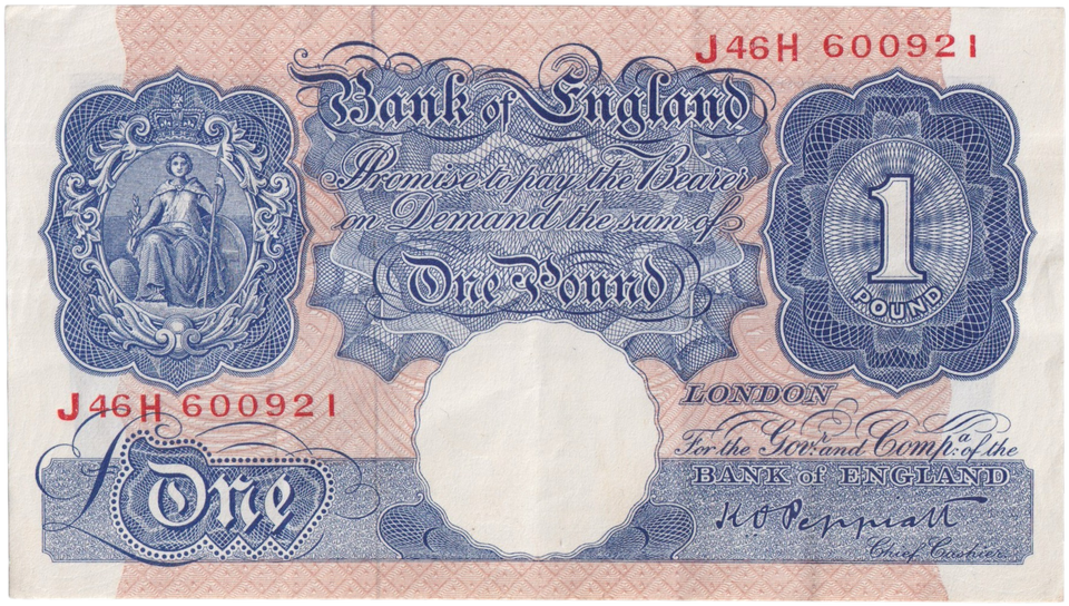 ONE POUND BANKNOTE BANK OF ENGLAND PEPPIATT £1-206