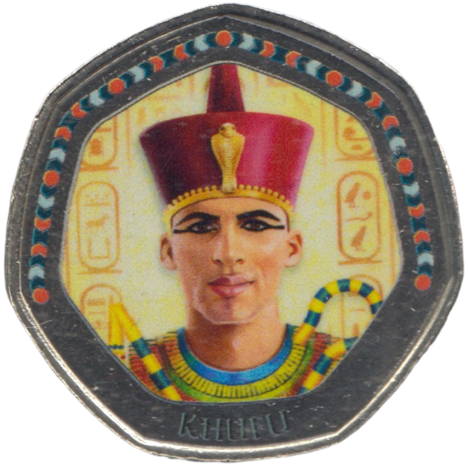 2003 50P SHAPED MEDALLION KHUFU DISCOVERIES OF EGYPT