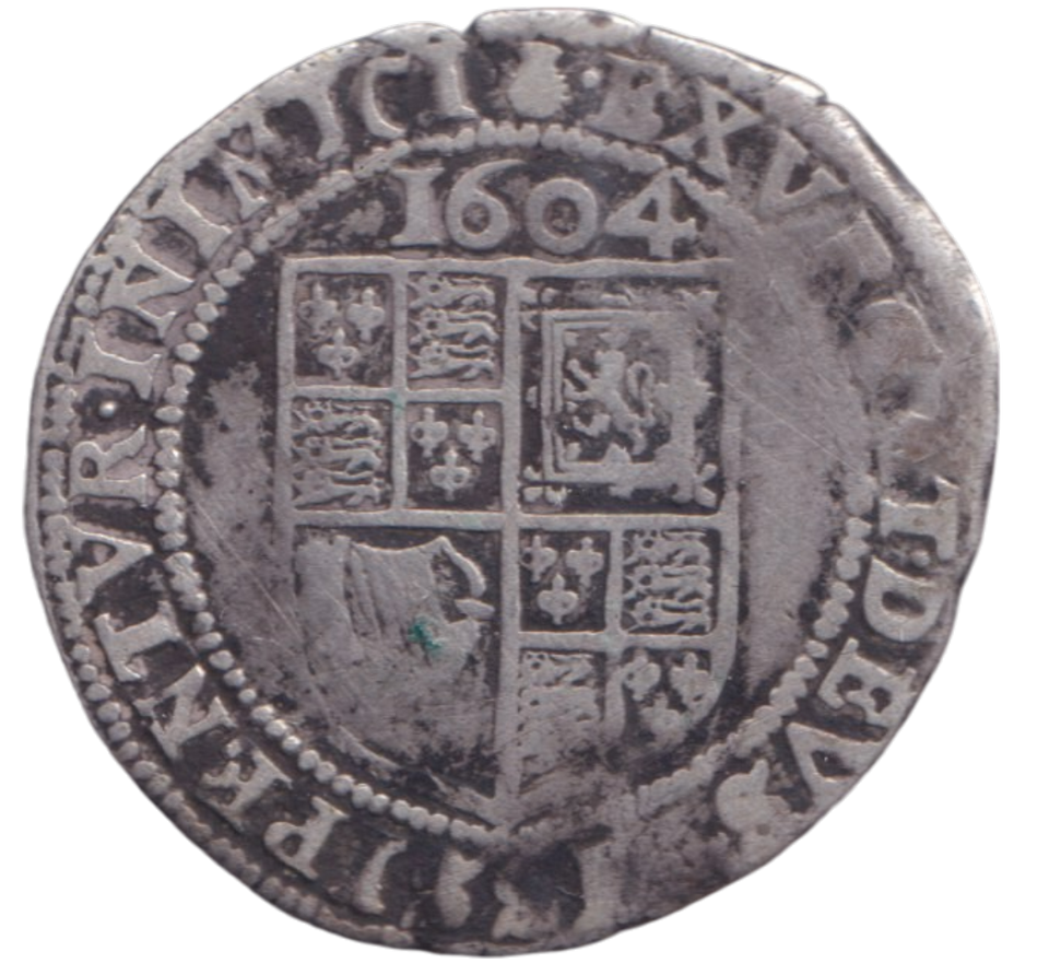 1604 SILVER SIXPENCE JAMES I