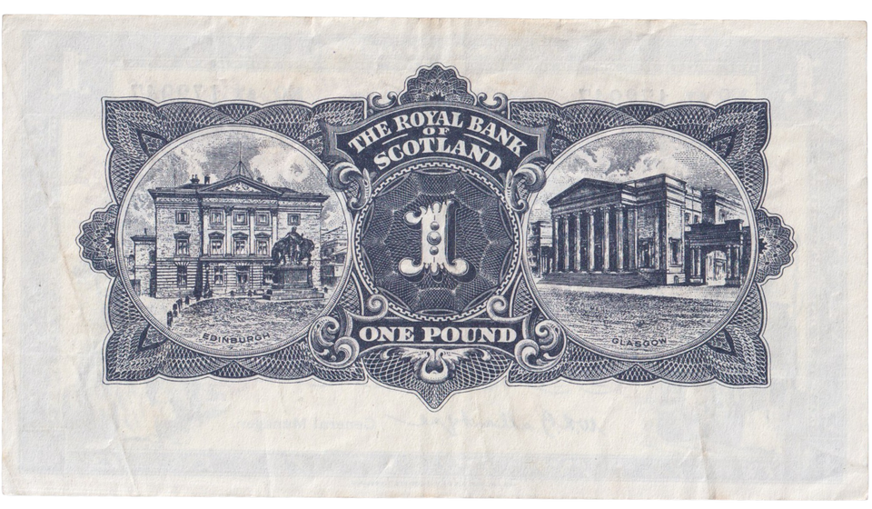 1960 ONE POUND SCOTTISH BANKNOTE ROYAL BANK OF SCOTLAND REF SCOT-88