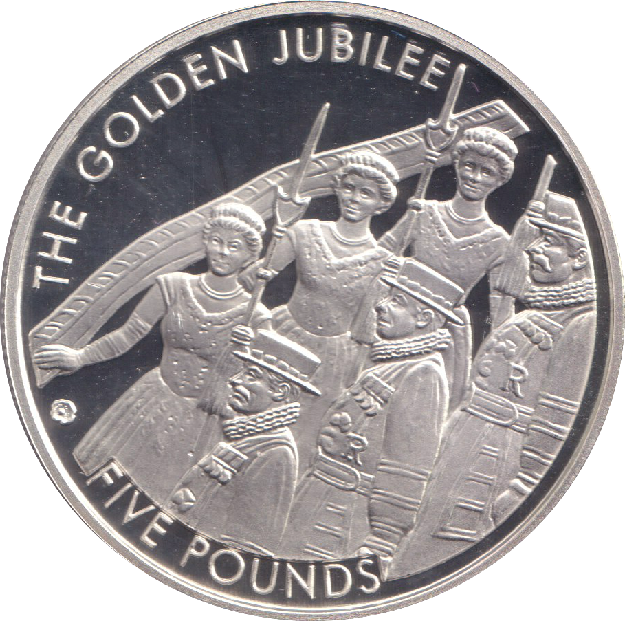 2002 SILVER PROOF FIVE POUNDS JERSEY