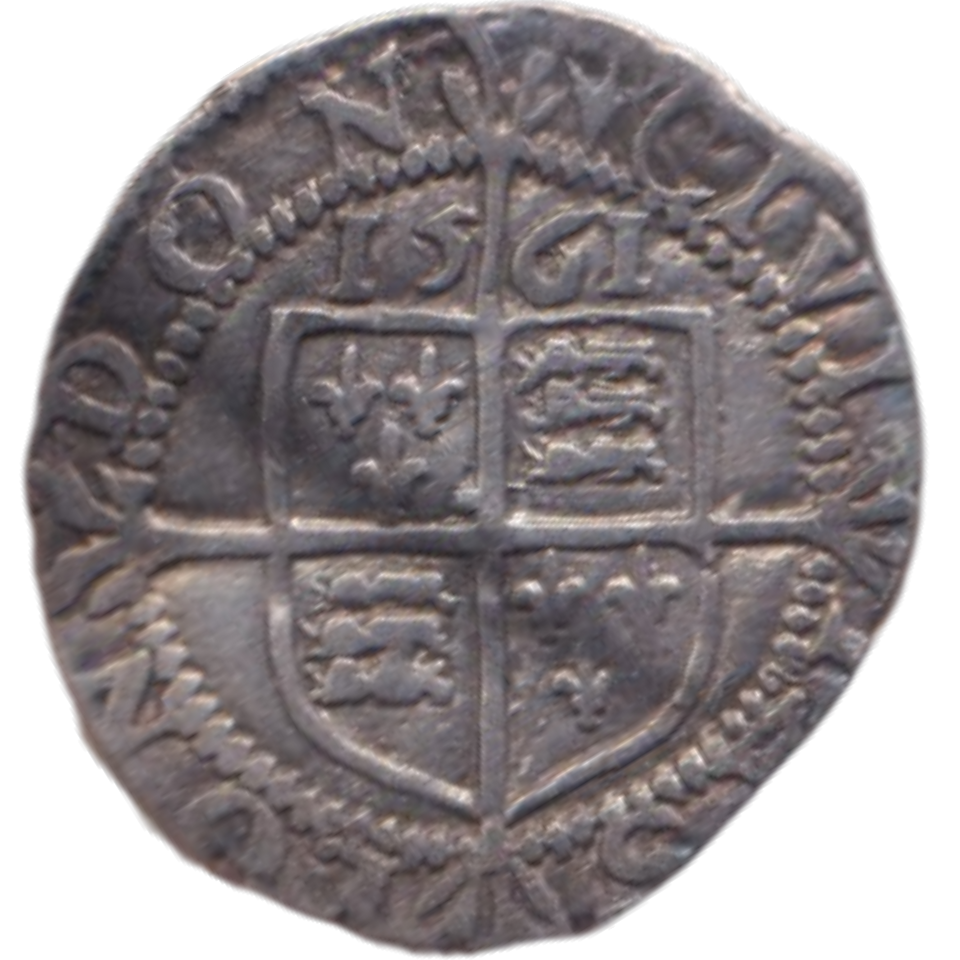 1561 SILVER THREE FARTHING ELIZABETH I