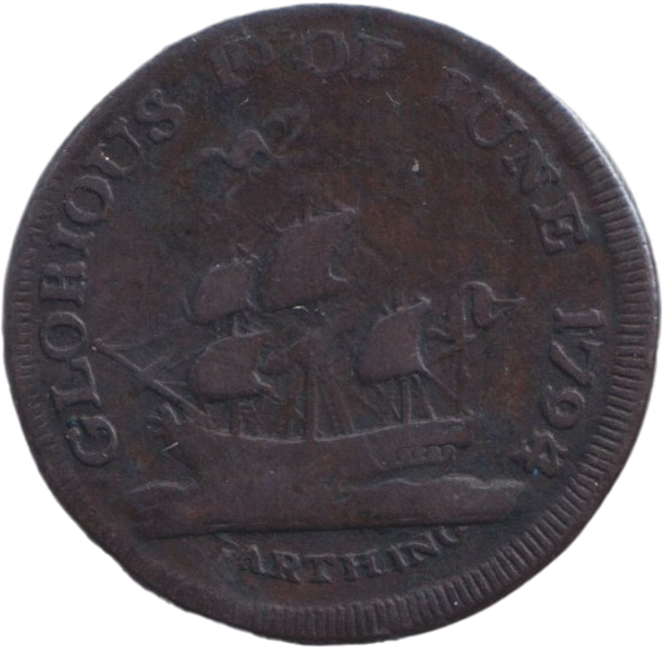 1794 FARTHING TOKEN HAMPSHIRE EARL HOWE NUMISTA 90