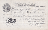 1950 WHITE FIVE POUND NOTE OCTOBER 13TH LONDON BANK OF ENGLAND BEALE W£5-48