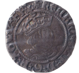 1526 SILVER HALF GROAT HENRY VIII CANTERBURY MINT