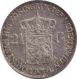 1938 SILVER NETHERLANDS 2 1/2 GULDEN