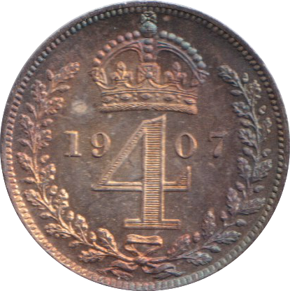 1907 UNC MAUNDY FOURPENCE