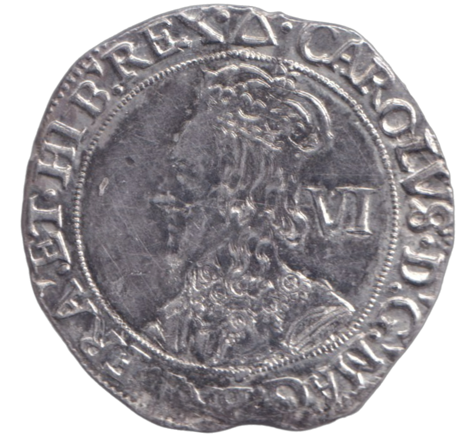 1639 SILVER SIXPENCE CHARLES IST