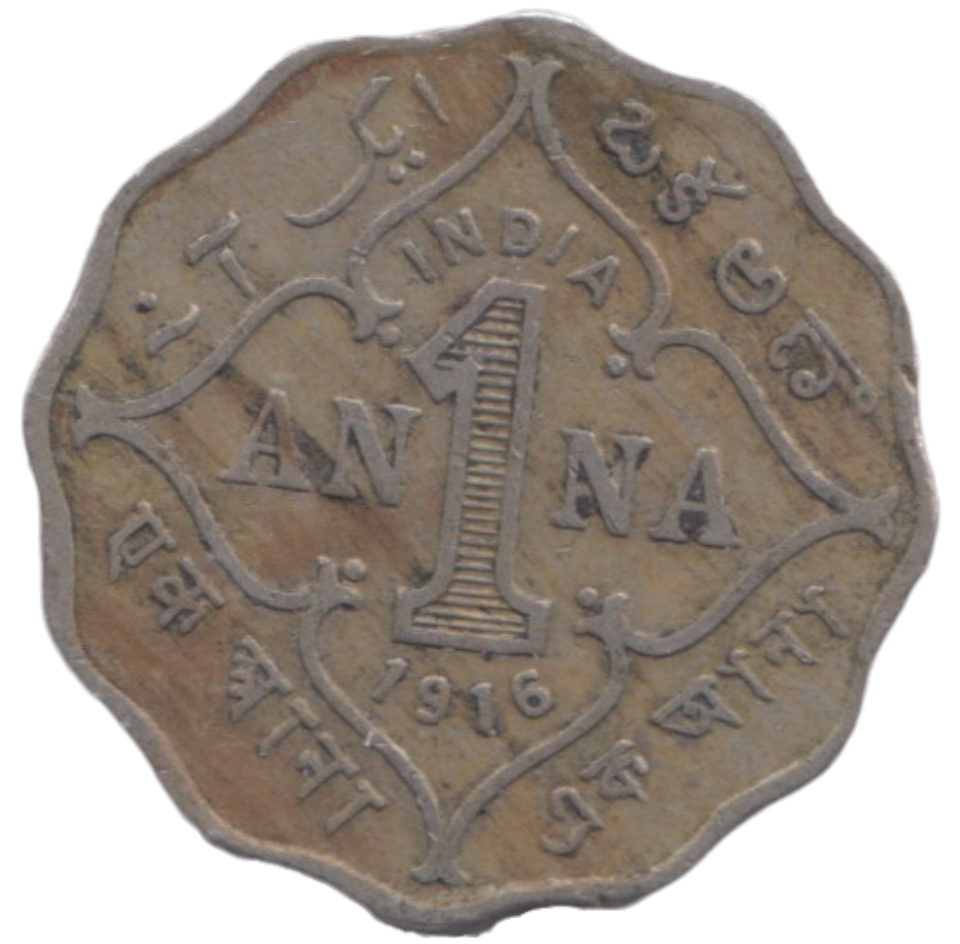 1916 INDIA ONE ANNA
