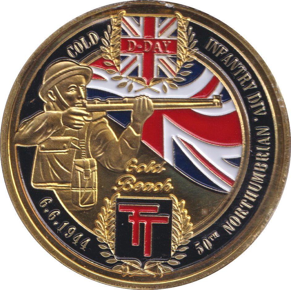 1944 MEDALLION D-DAY ENAMELLED SWORD BEACH