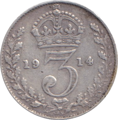 1914 THREEPENCE ( FINE )