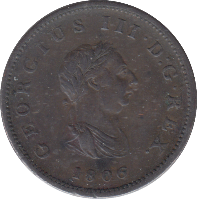 1806 HALFPENNY ( VF )
