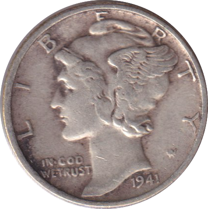 1941 SILVER DIME USA