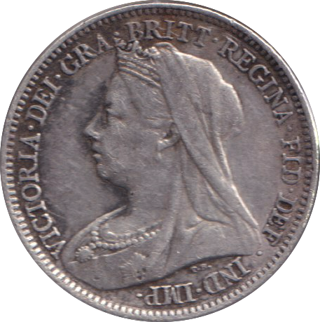 1898 SIXPENCE ( VF )