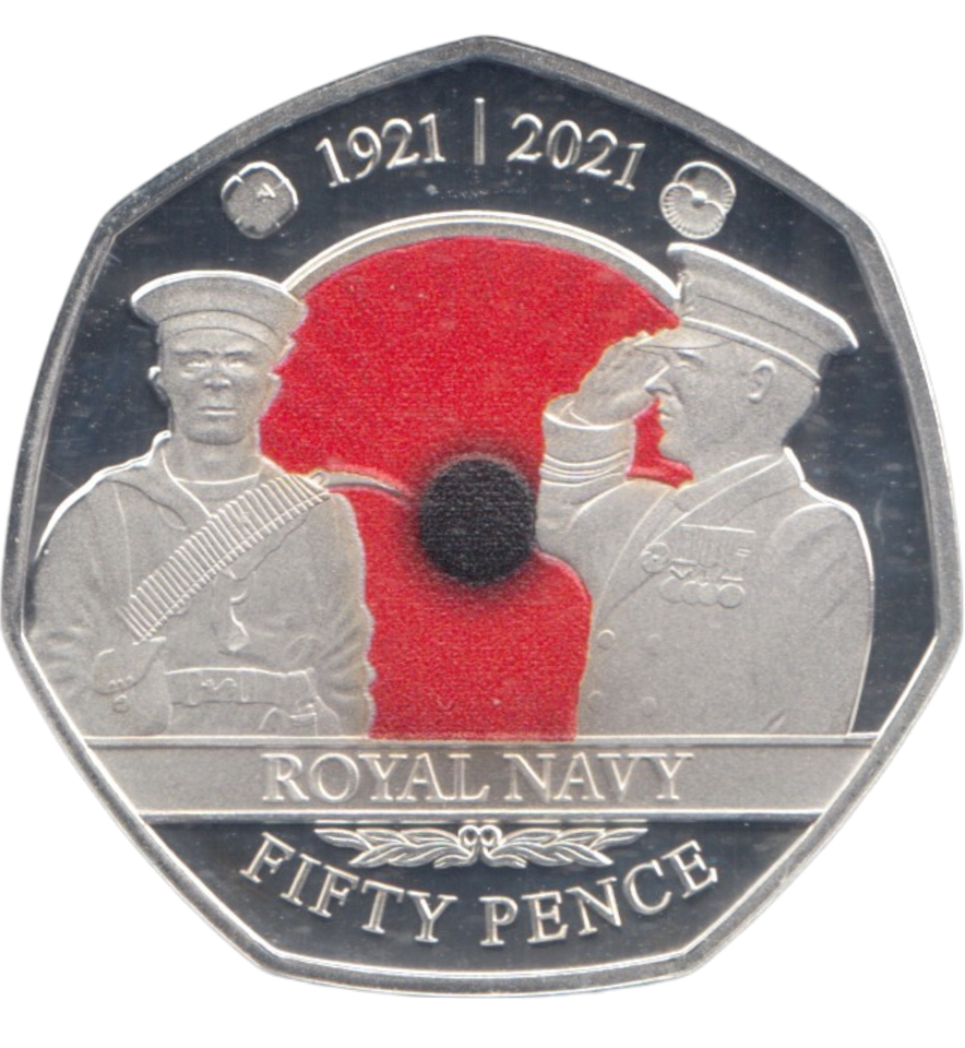 2021 SILVER PROOF 50 PENCE ROYAL NAVY
