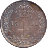 1891 UNC MAUNDY FOURPENCE