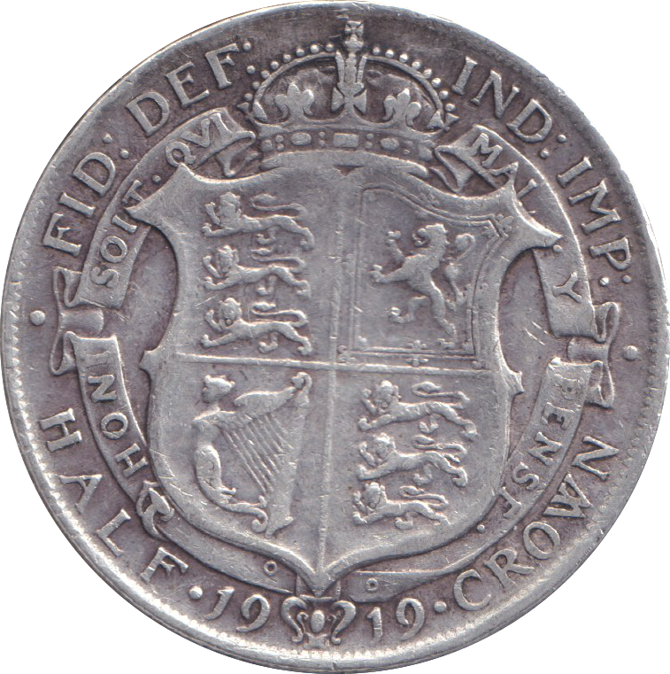 1919 HALFCROWN ( FINE )