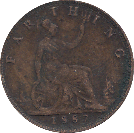 1887 FARTHING ( AUNC )