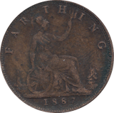 1887 FARTHING ( AUNC )