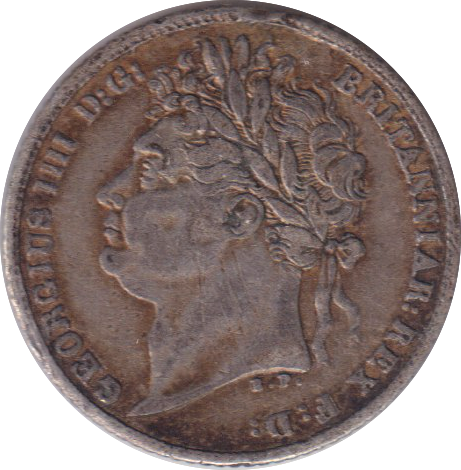 1821 SIXPENCE ( VF )