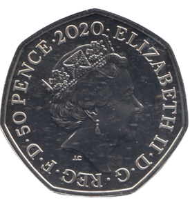 2020 50 PENCE HYLAEOSAURUS COLOURED ( BU )
