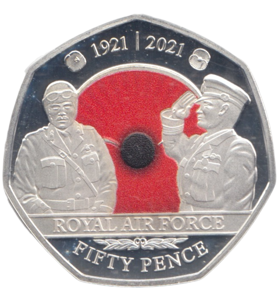 2021 SILVER PROOF 50 PENCE ROYAL AIR FORCE