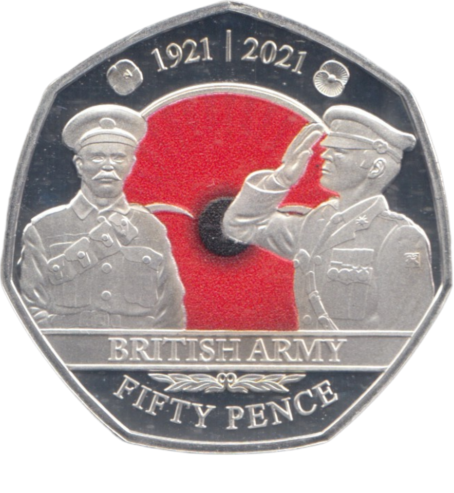 2021 SILVER PROOF 50 PENCE BRITISH ARMY