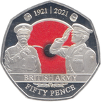 2021 SILVER PROOF 50 PENCE BRITISH ARMY