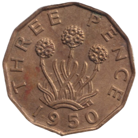 1950 THREEPENCE ( AUNC ) REF-30