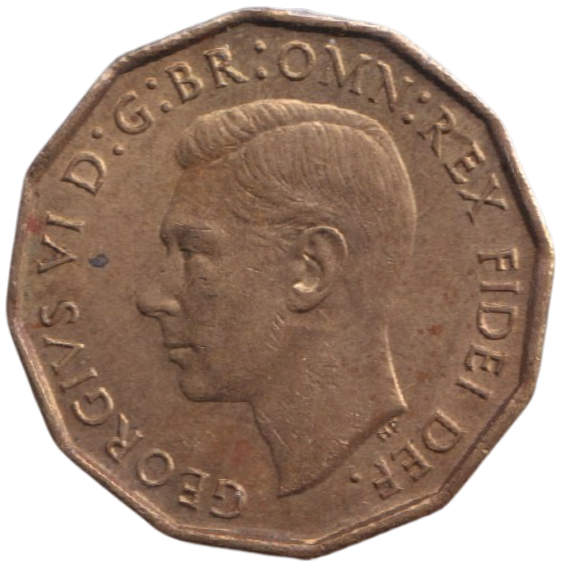 1950 THREEPENCE ( AUNC ) REF-30