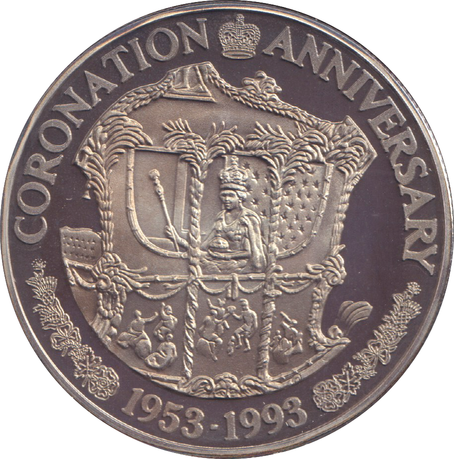 1993 SILVER PROOF 20 CROWN CORONATION ANNIVERSARY