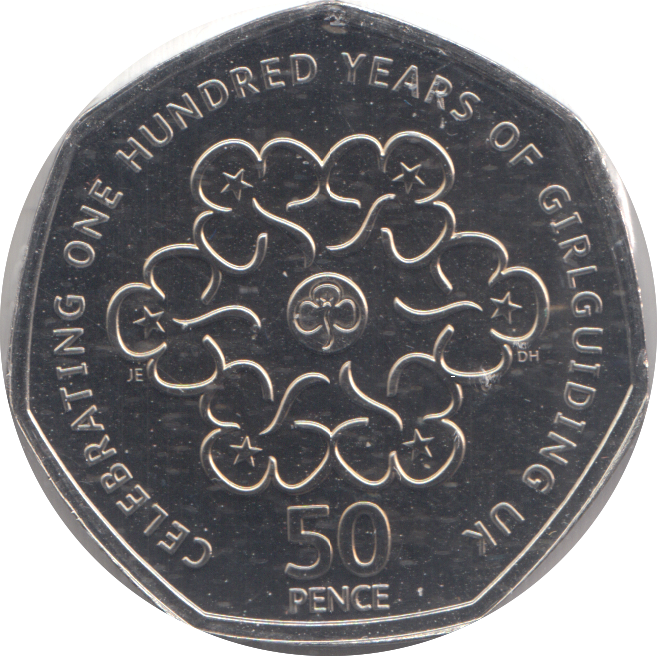 2019 FIFTY PENCE CELEBRATING 100 YEARS OF GIRLGUIDING BU