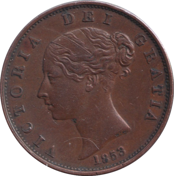 1853 HALF PENNY ( EF )