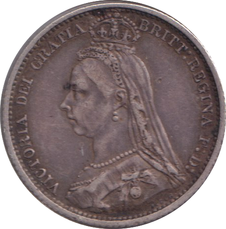 1887 SIXPENCE ( GF )