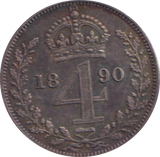 1890 AUNC MAUNDY FOURPENCE