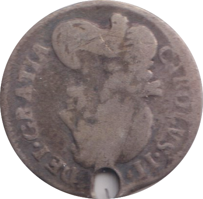 1677 MAUNDY THREEPENCE HOLED ( NF )