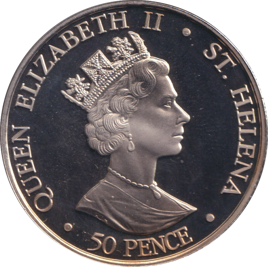 2003 CORONATION OF HER MAJESTY QUEEN ELIZABETH 50 PENCE PROOF ST HELENA