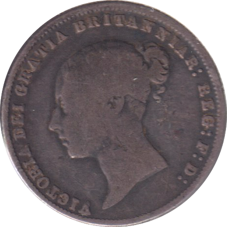1860 SIXPENCE ( FINE )