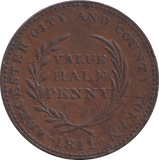 1811 HALFPENNY TOKEN WORCESTER