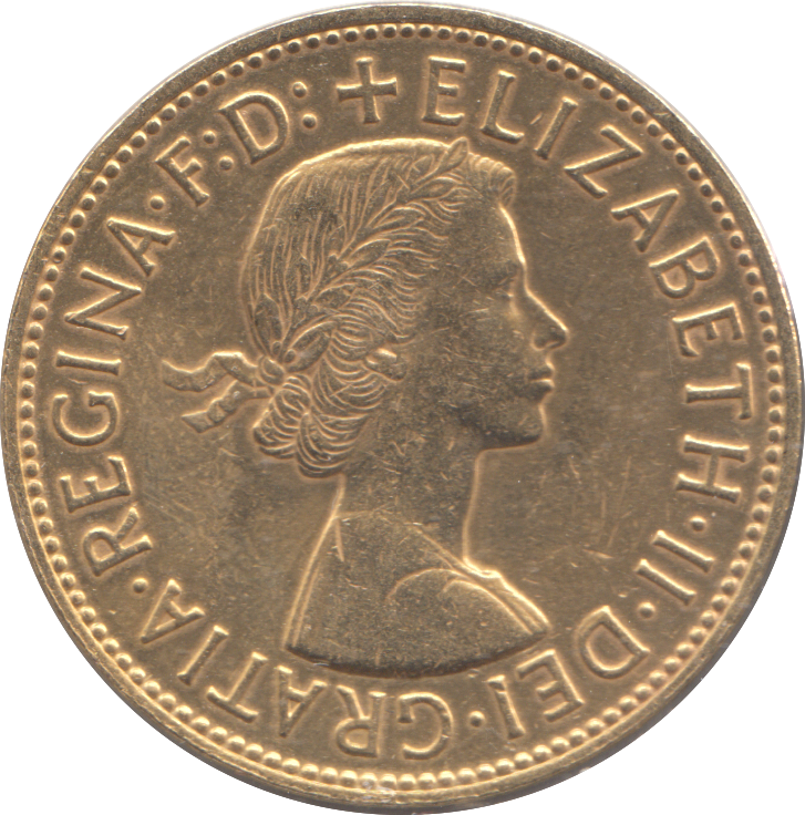 1964 COLOURED PENNY ( AUNC )