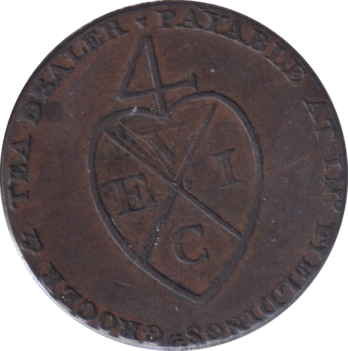 1793 HALF PENNY TOKEN EAST INDIA CO MANCHESTER
