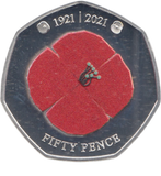 2021 SILVER PROOF 50 PENCE POPPY