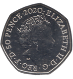 2020 50 PENCE IGUANODON COLOURED ( BU )