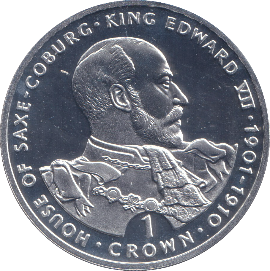 1993 SILVER PROOF ONE CROWN KING EDWARD VII