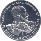 1993 SILVER PROOF ONE CROWN KING EDWARD VII