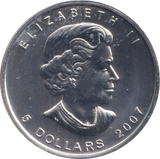 2007 1 OZ .999 FINE SILVER 5 DOLLARS CANADA
