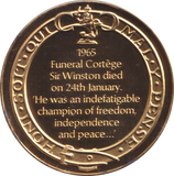 1974 SILVER GOLD PLATED WINSTON CHURCHILL FUNERAL MEDALLION