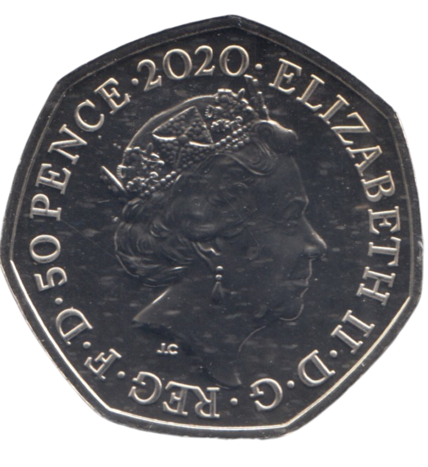 2020 50 PENCE THE SNOWMAN COLOURED ( BU )