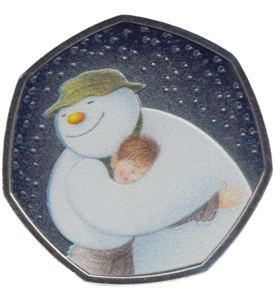2020 50 PENCE THE SNOWMAN COLOURED ( BU )