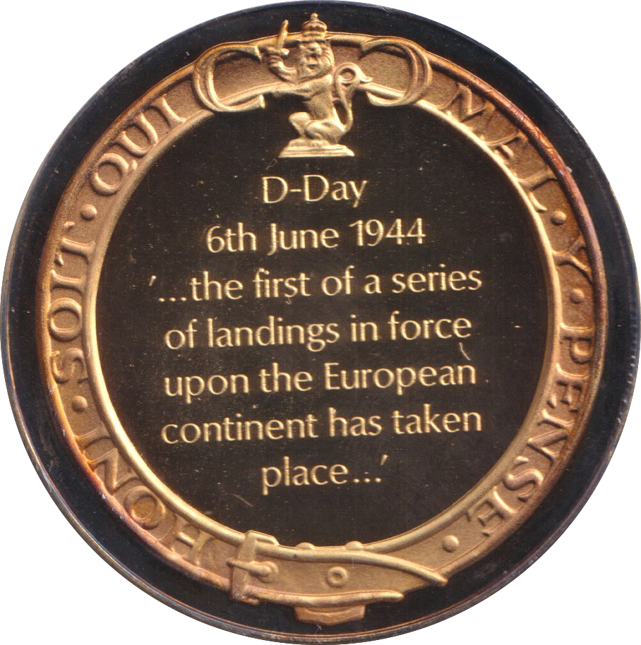 1974 SILVER GOLD PLATED WINSTON CHURCHILL D-DAY MEDALLION